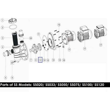 Крильчатка для насоса Emaux SD020/SS020 01311015  фото №2
