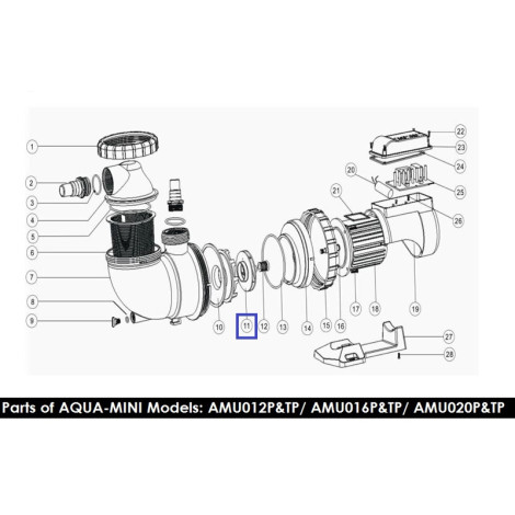 Крильчатка для насоса Emaux AMU20TP/016TP/AMU20P/016P (1311046)  фото №2