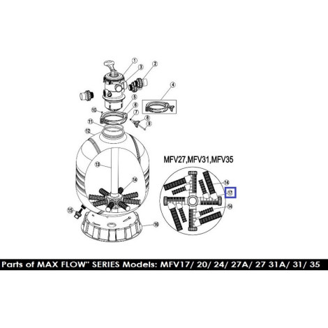 Дюзова коробка для фільтрів Emaux MFV27/31/35 (89012516)  фото №2