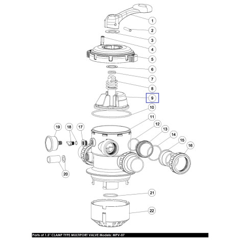 Ротор клапана Emaux 1.5" з прокладкою Spider 89280701  фото №2