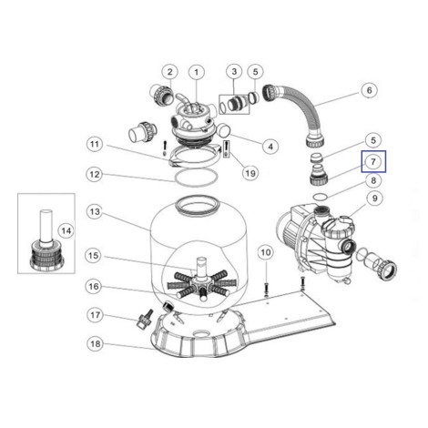 Гайка з муфтою для фільтрів Emaux серії FSU/FSP/FSF (1013049)  фото №2