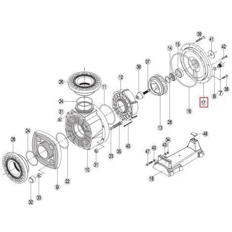 Фланець насоса Hayward HCP KAL RPUM0017.06R/RBH0008.05R  фото №2