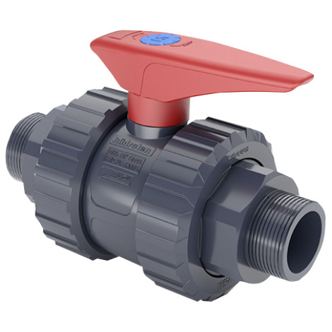 Кран кульовий ПВХ Hidroten 1011102, з різьбовим закінченням, d3/4"-3/4" фото