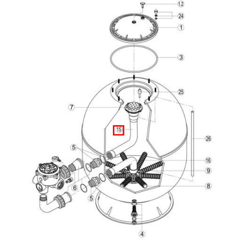 Коліно колектора для фільтра Kripsol AK760 RFD0410.61R  фото №2