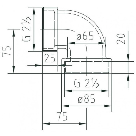 Комплект кутів на 90° Fitstar 7945050 для Taifun, Taifun-Duo, 2-1/2"  фото №2