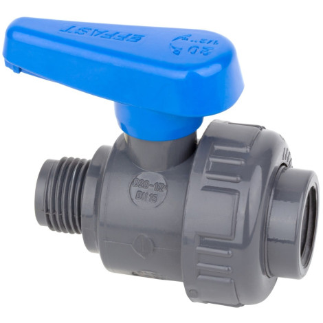 Кран кульовий ПВХ Effast d2" ВР-НР, із зовнішньою різьбою  фото №2