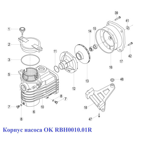 Корпус насоса OK RBH0010.01R  фото №2