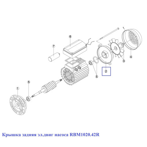 Кришка задня ел. двиг насоса KA/KAP 250-450 (MEC-90) 7304.A/RBM1020.42R/RMOT0002.04R  фото №2