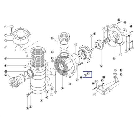 Дифузор KAN/KT 500/600/750 - RPUM0012.06R/RBH0006.05R BCP500-750 Fiberpool/Kripsol  фото №2
