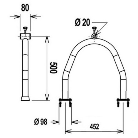 Опора для намотувального пристрою Flexinox 87197024, U-подібна, фланець  фото №2