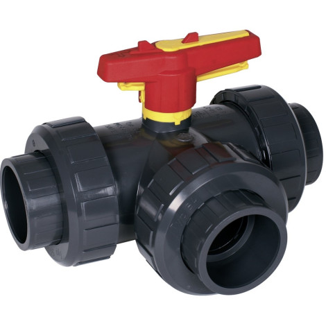 Кран кульовий трьохходовий Praher S4, T-порт, d25 мм фото