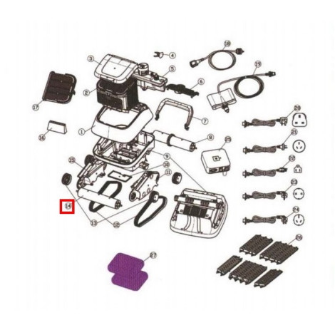 Збірна циліндрична трубка редуктора для Aquaviva 7310 Black Pearl (71150) фото