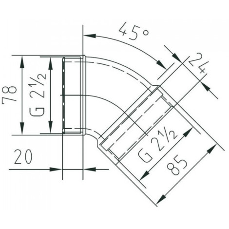 Комплект кутів на 45° Fitstar 7935051 для Taifun, Taifun-Duo, 2-1/2", для солоної води  фото №2