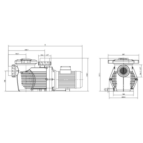 Насос Hayward HCP36303E IE3 (380 В, 36 м3/год, 3 HP)  фото №4