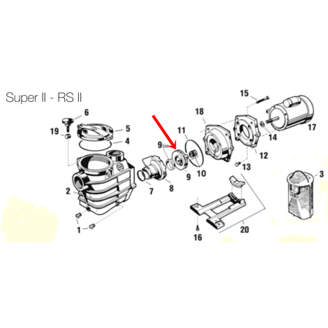 Крильчатка насоса Hayward RS3025, 2.5 НР (SPX3026CE) фото
