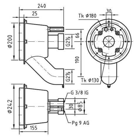 Закладний короб Fitstar 7613051, для Taifun Duo, 240 мм, для солоної води  фото №2