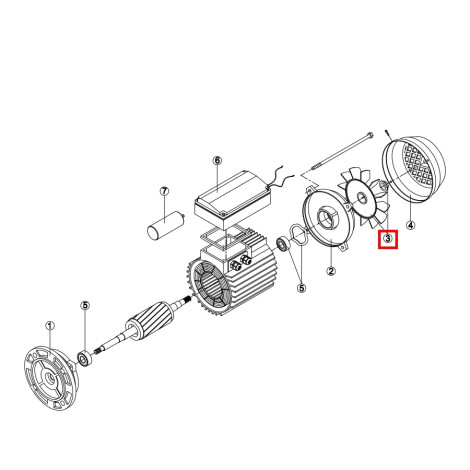 Вентилятор ел.двигуна для насоса KAP/KA/KAN/KT/BC/BCP MEC100 M2 (RMOT0003.05R)  фото №2