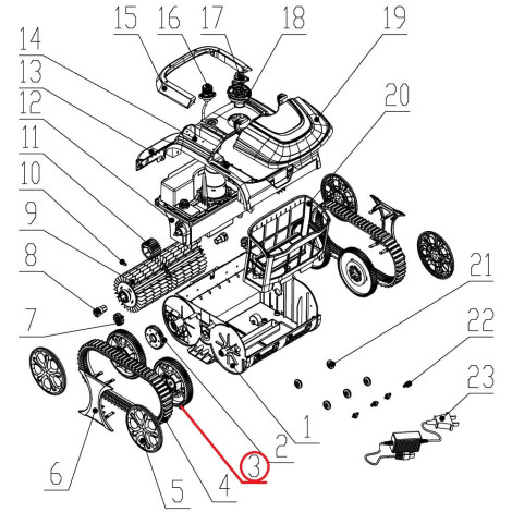 Колесо до пилососа Wybotics WY200, (№3 S.WY3312Pro.024) фото