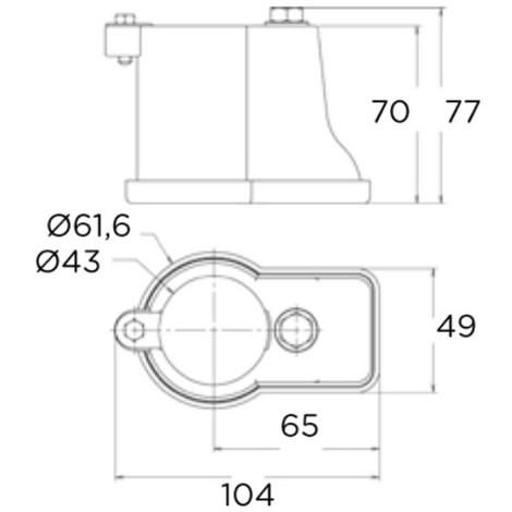 Закладний стакан з болтом для сходів Flexinox (2 шт.)  фото №2