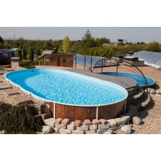 Басейн каркасний 9,1х4,6х1.2м без фільтру та лайнеру, AZURO 407 DL WOOD, з отворами 3EXB0355 фото