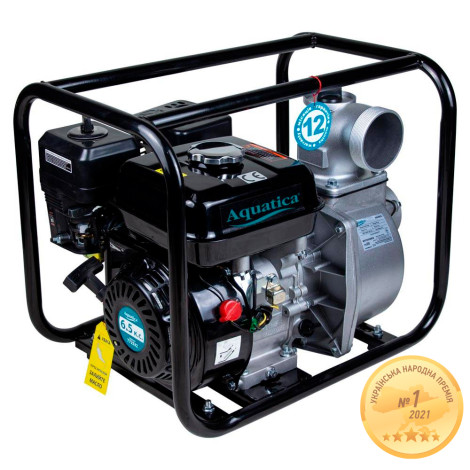 Мотопомпа 7.5 к.с. Hmax 30м Qmax 70м³/год (4-х тактний) AQUATICA (772532) фото