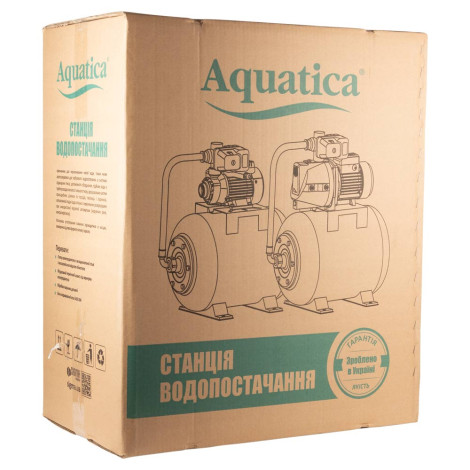Станция 0.75кВт Hmax 48м Qmax 55л/мин (самовсасывающий насос) 24л Украина AQUATICA JETa80A5/UA (775092/24)  фото №9