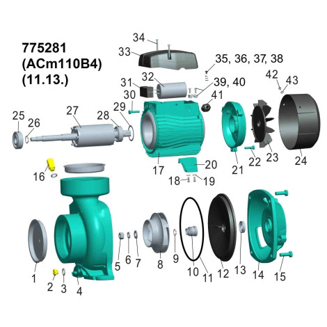 Насос центробежный 1.1кВт Hmax 12.5м Qmax 900л/мин 4" LEO 3.0 ACm110B4 (775281)  фото №2