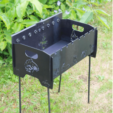 Мангал на довгих ніжках з вбудованою шашличницею та мотором на 8 шампурів фото
