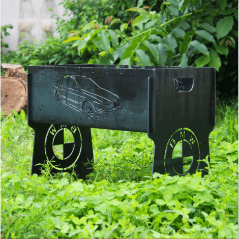 Мангал з вбудованою шашличницею та мотором на 8 шампурів фото