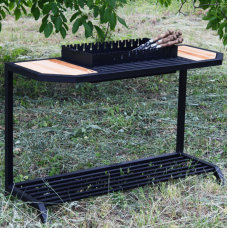 Мангал Ватра зі столиком та знімною жаровнею на 12 шампурів фото