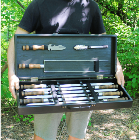 Набір шампурів "Економ" в дерев'яній коробці  фото №4