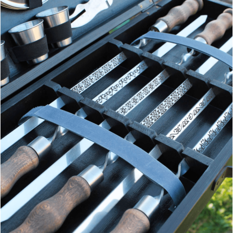 Набір шампурів "Економ" в дерев'яній коробці  фото №2