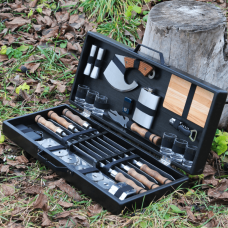 Набір шампурів "Гетьманський" в дерев'яній коробці фото