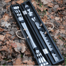 Набір шампурів "Карпатський" в дерев'яній коробці фото