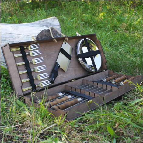 Набор шампуров "Лесник" в коробке из фанеры  фото №3