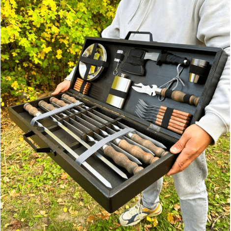 Набір шампурів в дерев'яній коробці "Сотник"  фото №3