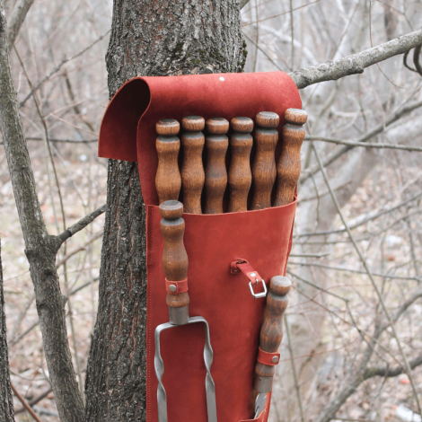 Набір у шкіряному чохлі Похідний  фото №2