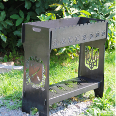 Мангал розбірний високий із підставкою для дров на 16 шампурів фото