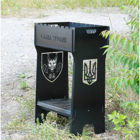 Мангал розбірний високий із підставкою для дров на 8 шампурів  фото №3