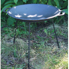 Сковорода чавунна 45 см з підставкою фото