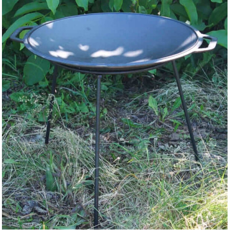 Сковорода чавунна 45 см з підставкою фото