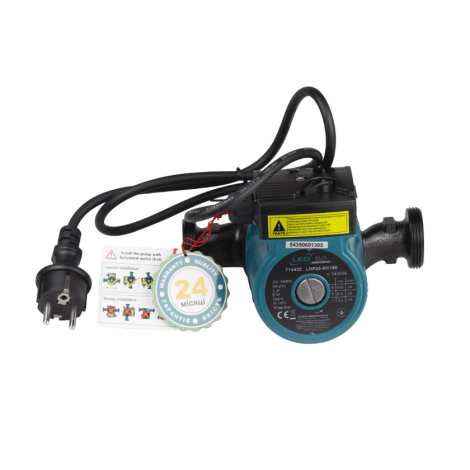 Насос циркуляционный 96Вт Hmax 6м Qmax 66л/мин Ø1½" 180мм + гайки Ø1" LEO 3.0 LRP25-60/180 (774432)  фото №7